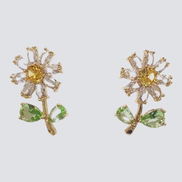 Daisy CZ Stud Earrings - Picture 3 of 5